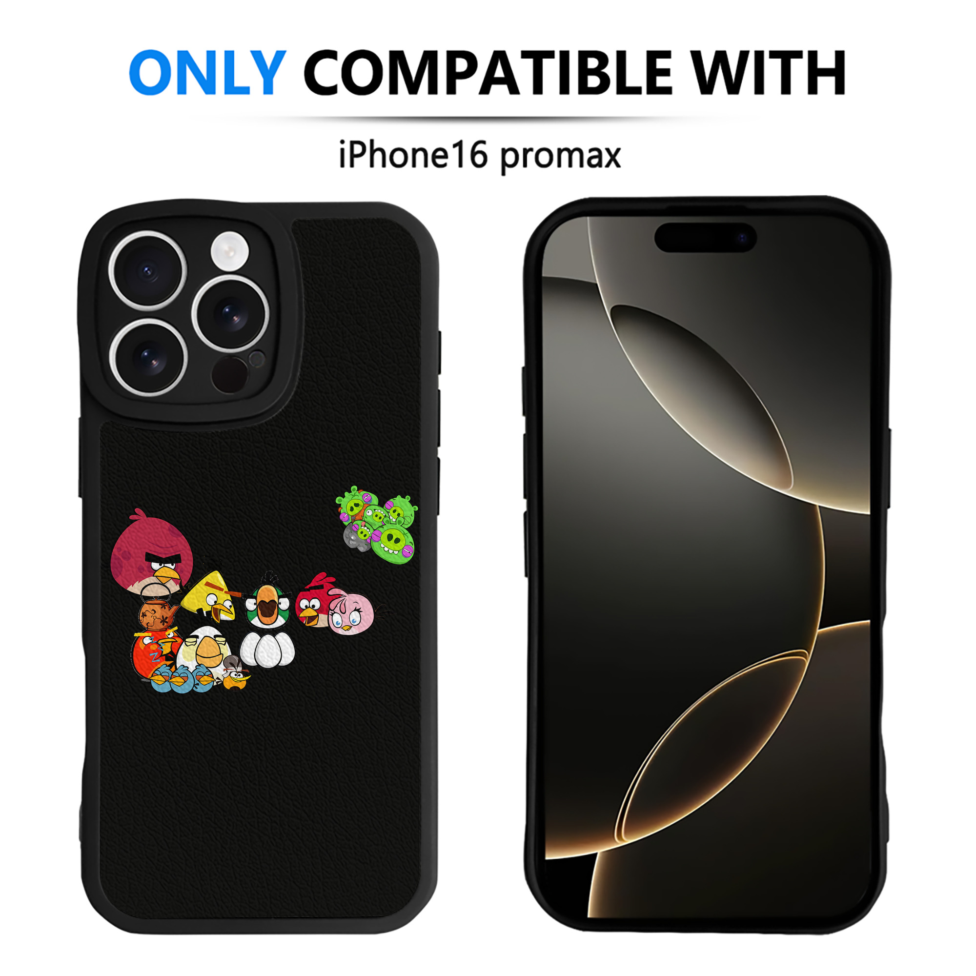 （画像用） Angry Birds アングリーバード 【iPhone 16シリーズ対応】シリコンスマホケース（レザー調） 材質：シリコン